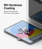 Tempered Glass | iPad - Keys, coins, and a paperclip resting on an iPad screen to demonstrate 9H hardness scratch resistance.