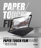 Paper Touch Film Hard | iPad - iPad screen protector being applied to an iPad displaying a watercolor painting with a stylus.