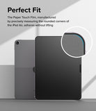 Paper Touch Film Hard | iPad - iPad screen protector with a close-up circle highlighting the precise fit on the rounded corner.