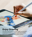 Paper Touch Film Soft | iPad - Hand using a stylus to draw on an iPad screen with a textured paper-feel screen protector.