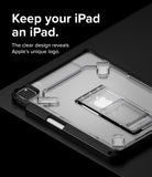 Fusion Sketch Stand | iPad - Clear iPad case with a built-in kickstand revealing the Apple logo against a black background.