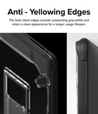 Fusion Sketch Stand | iPad - Close-up of a black iPad case edge highlighting its durable, anti-yellowing material and textured grip.