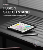 Fusion Sketch Stand | iPad -  iPad Pro 11-inch in a protective case with a built-in kickstand, displaying sketches on a desk.