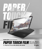 Paper Touch Film Hard | iPad - iPad Pro with a matte screen protector being applied by a stylus, showing a detailed watercolor art.