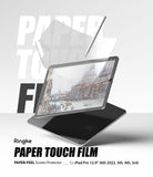 Paper Touch Film Hard | iPad - iPad Pro screen protector film being applied with a stylus over a digital landscape drawing.