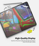 Paper Touch Film Hard | iPad - iPad screen showing a split-view comparison between standard glare and Ringke anti-glare coating.