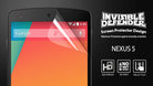 Google Nexus 5 Screen Protector | Film (3P) - Clear film peeling off a Nexus 5 screen with Invisible Defender branding.