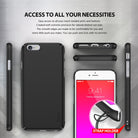 iPhone 6s Plus Case | Slim - Multiple views of a black phone case showing precise cutouts and a built-in strap holder.