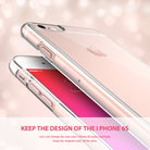 iPhone 6s Case | Slim - Rose gold iPhone 6s in a transparent, slim protective case against a soft, bokeh background.
