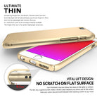 iPhone 6s Plus Case | Slim - Gold slim phone case on an iPhone with a close-up showing the 0.7mm tapered lift design.