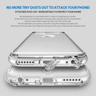 iPhone 6s / 6 Case | Mirror - Clear phone case with integrated port dust covers shown from the bottom angle.