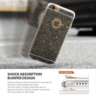 iPhone 6s / 6 Case | Mirror - A phone case reflecting asphalt, shown falling toward the ground with a diagram of its bumper design.