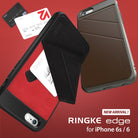 iPhone 6s / 6 Case | Edge - Two Ringke phone cases with card slots displayed on a red background with credit cards.