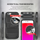 iPhone 6s Plus / 6 Plus Case | Rebel - Rugged black phone case showing camera protection, port cutouts, and a strap holder.