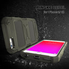 iPhone 6s Plus / 6 Plus Case | Rebel - Olive green rugged phone case shown from back and front on a dark textured background.
