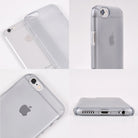 iPhone 6 Case | Slim - Four views of a translucent gray slim protective case fitted on a silver iPhone 6.