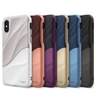 iPhone X Case | Wave - Six iPhone X cases in various colors featuring a textured, flowing wave design and Ringke branding.