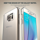 Galaxy Note 5 Case | Slim - Clear protective case on a Samsung Galaxy Note 5 showing front and back views.