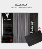 Microfiber Cleaning Cloth [Small] - A value pack of five gray and one black microfiber cloths with a storage pouch.