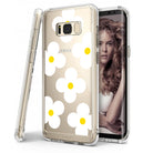 Galaxy S8 Plus Case | Fusion Deco - Clear phone case with white and yellow flower pattern on a Galaxy S8 Plus.