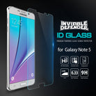 Galaxy Note 5 Screen Protector | Glass - Samsung Galaxy Note 5 with a transparent tempered glass screen protector.