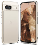 Google Pixel 8a Case | Fusion - Clear protective case on a Google Pixel 8a showing back and front views with a crystal display.