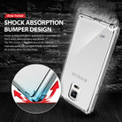 Galaxy Note 4 Case | Fusion - Clear protective phone case on a brick background with a close-up showing shock-absorbing corners.