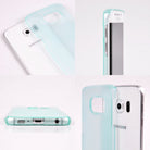 Galaxy S6 Edge [Slim] - Four views of a mint green translucent slim phone case on a white Samsung Galaxy S6 Edge.