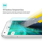 Google Pixel Screen Protector | Invisible Defender Glass - Google Pixel Screen Protector - A utility knife blade scrapes against a 9H tempered glass protector on a smartphone screen.
