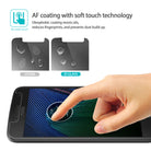 Moto G5 Plus Screen Protector | Invisible Defender Glass [2P] - Moto G5 Plus Screen Protector - Comparison showing ID Glass repelling oil and fingerprints versus standard glass.