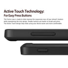 Google Nexus 5 Case | Fusion - Black - Close-up of two black phone case edges highlighting responsive button design.