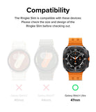 Galaxy Watch Ultra | Slim & Glass - Compatibility chart showing Galaxy Watch Ultra 47mm as the only compatible device.