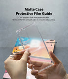 Galaxy Note 20 Ultra Case | Fusion Matte - Hands peeling protective film off a clear phone case to reveal a matte finish.