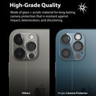 iPhone 12 Pro Max | Camera Protector Glass [3 Pack] - iPhone 12 Pro Max | Camera Protector Glass - Comparison of a cracked camera lens versus one protected by Ringke glass.