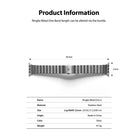 Apple Watch 49·46·45·44·42 mm | Metal One Band α - Silver - Technical diagram of a silver stainless steel watch band.