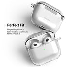 AirPods 3 Case | Hinge - Clear protective case for AirPods 3 with a hinge design, shown open and closed with text overlay.