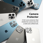 iPhone 12 Pro | Camera Protector Glass [3 Pack] - iPhone 12 Pro | Camera Protector Glass - Multiple iPhones with glass lens protectors installed on camera modules.
