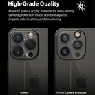 iPhone 13 Pro / 13 Pro Max | Camera Protector Glass [3 Pack] - Comparison showing a cracked camera lens versus a protected one.