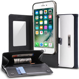 iPhone 8 / 7 / SE 2020 / SE 2022 Case | Wallet - Black and white wallet case with phone, card slots, and cash.
