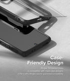 Xiaomi 12T / 12T Pro Screen Protector | Full Cover Glass - Xiaomi 12T / 12T Pro Screen Protector - Tempered glass screen protector hovering above a phone inside a protective case.