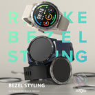 Xiaomi Mi Watch 46mm | Bezel Styling 46-01 - Three Xiaomi Mi Watches with different colored bezel styling accessories.