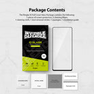 Galaxy A72 Screen Protector | Invisible Defender - Galaxy A72 Screen Protector - Invisible Defender box, glass screen protector, wipes, cloth, sticker, and squeegee card.