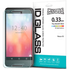 Google Nexus 5X Screen Protector | Glass .33 (1P) - Tempered glass screen protector next to its retail packaging.