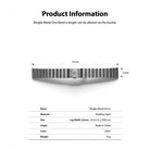 Watch Lug 22mm | Metal One Band α - Silver - Silver stainless steel watch band with dimensions and product specs.