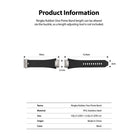 Galaxy Watch (46mm) | Rubber One Prime Band - Technical diagram showing dimensions and specifications of the black watch band.
