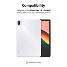 Xiaomi Pad 5 / 5 Pro Screen Protector | Invisible Defender Glass - Xiaomi Pad 5 / 5 Pro Screen Protector - Compatibility text above a white tablet showing its back and front display.