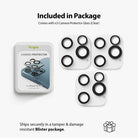 iPhone 12 Pro | Camera Protector Glass [3 Pack] - Three clear glass camera lens protectors with black rings and packaging.