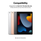 Tempered Glass | iPad - Compatibility chart for iPad 10.2-inch (7th, 8th, 9th gen) showing three tablets in different colors.