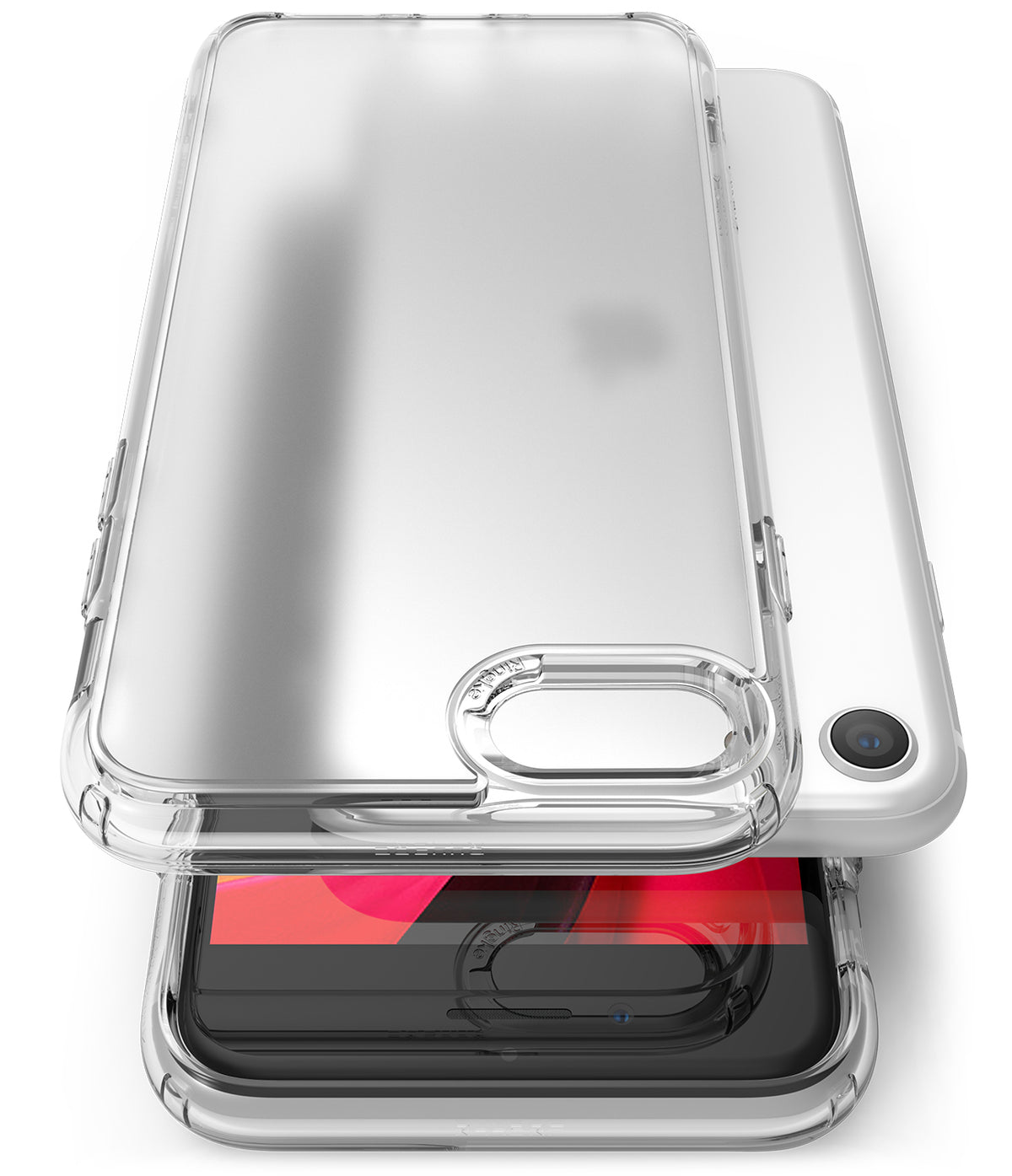 iPhone SE 2022 5G / SE 2020 / 8 Case | Fusion Matte - Clear matte phone case hovering above a white iPhone SE.