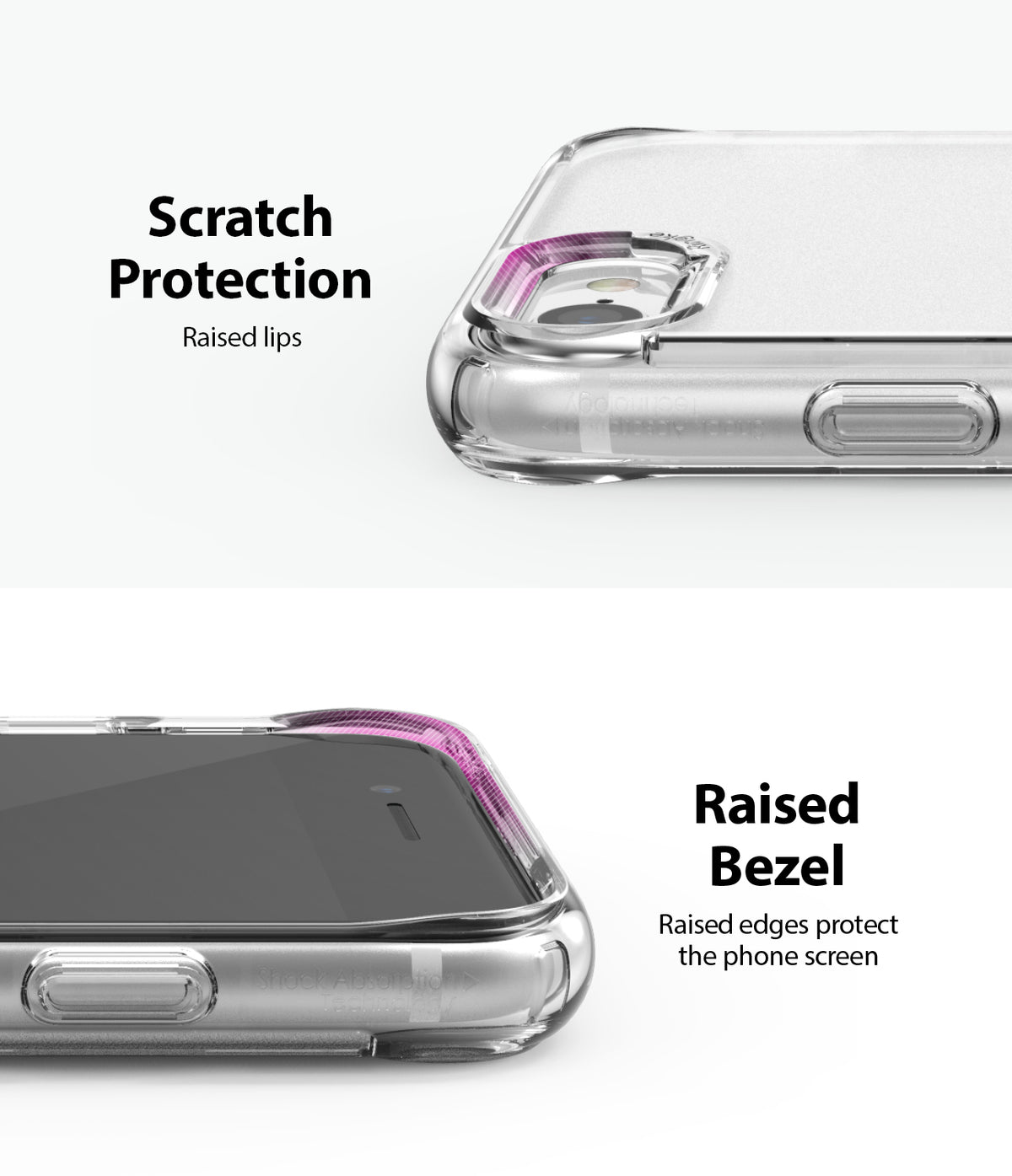 iPhone SE 2022 5G / SE 2020 / 8 Case | Fusion Matte - Close-up of phone case showing raised lips and bezels for protection.